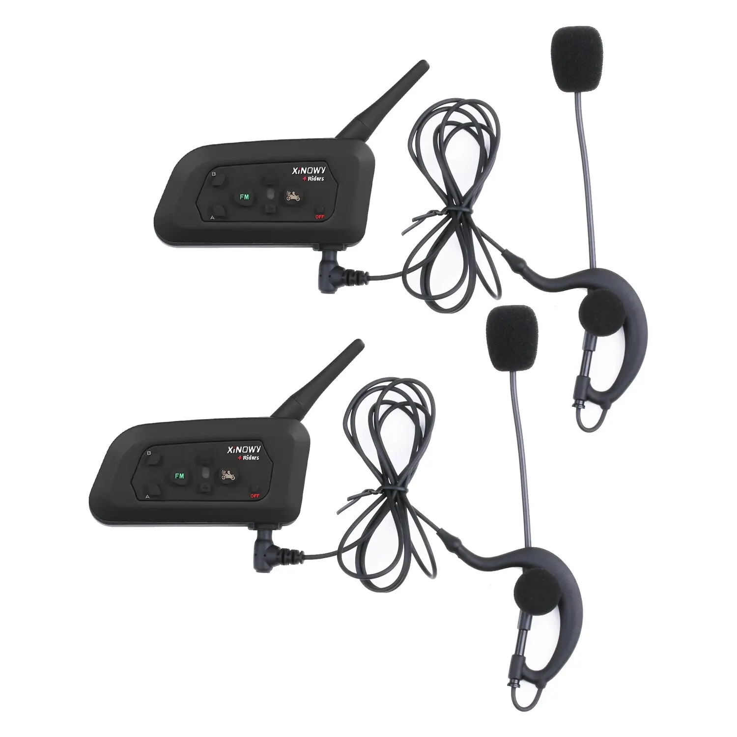 XiNOWy V4C Scheidsrechter Headset Bluetooth Intercom Full Duplex 1200M Voetbal Voetbal Oortelefoon BT Interphone met FM Radio - afbeelding 1