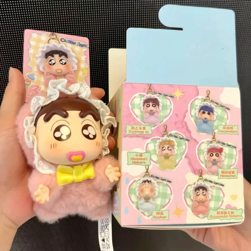 Crayon Shin-Chan Baby Serie Vinyl Plüsch Blind Box Niedliche Anime Charakter Puppe Desktop Trendy Ornament Cartoon Spielzeug Überraschung Geschenk