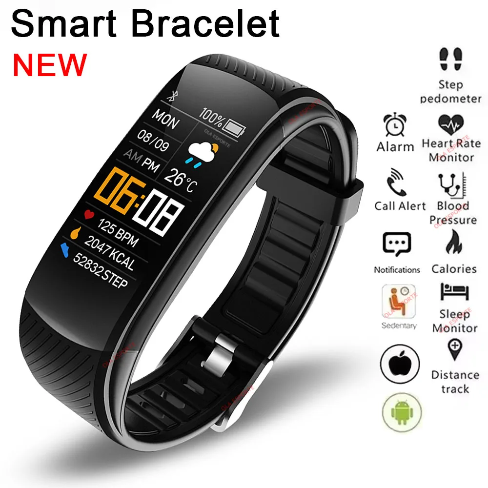 Smart Watch Men Women Bluetooth Step Counting Sports Bracelet Fitness Tracker Heart Rate Blood Pressure Sleep Smart Bracelet New