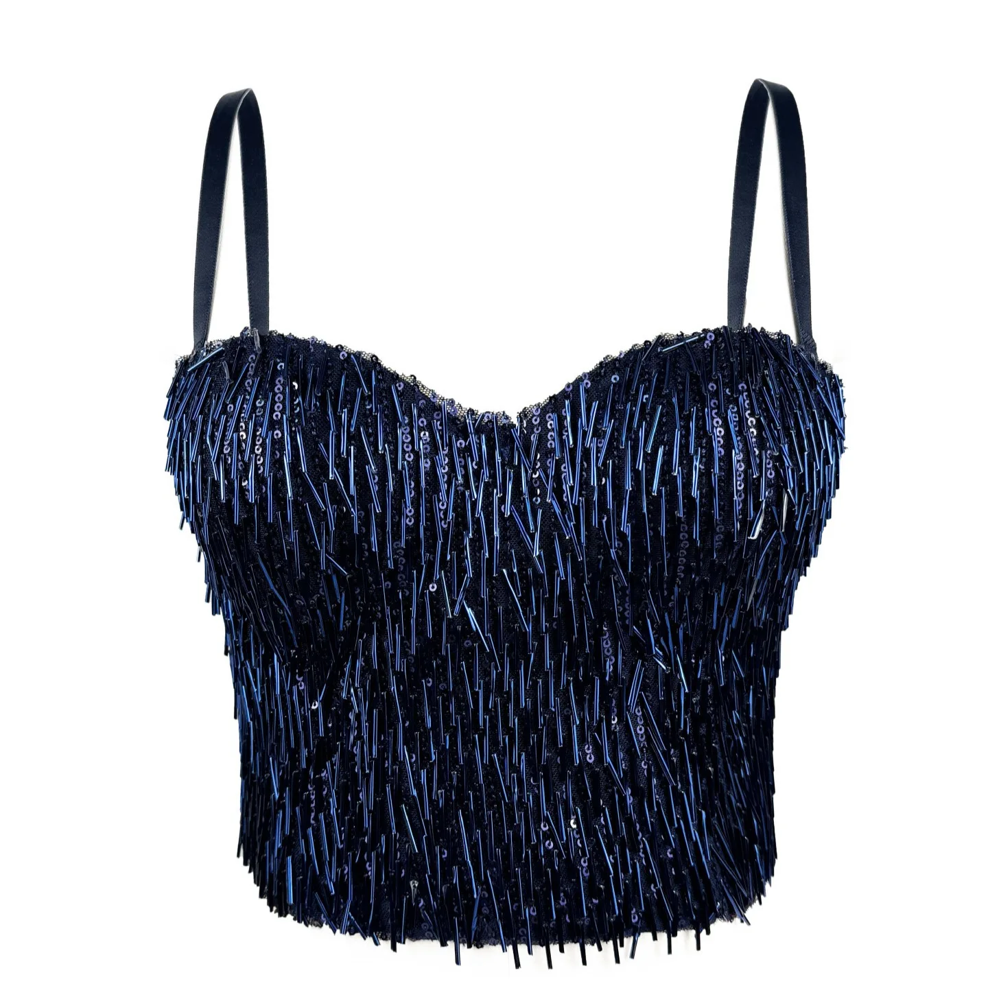 Spring New Fringe Lace Bustier Top Sexy Boned Corset for Women Party Clubwear Stage Performance Outerwear Underbust Crop Top