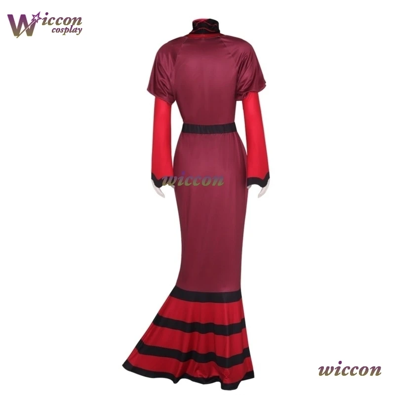 زي هاسبين كارتون فندق روزي كوسبلاي فانتازيا زي الكبار النساء فستان سهرة هالوين كرنفال ملابس للحفلات شعر مستعار