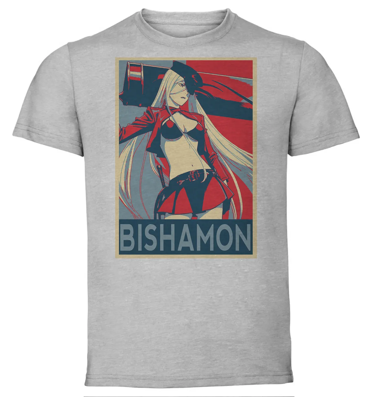 

T-Shirt Unisex Grey Propaganda Noragami Bishamon