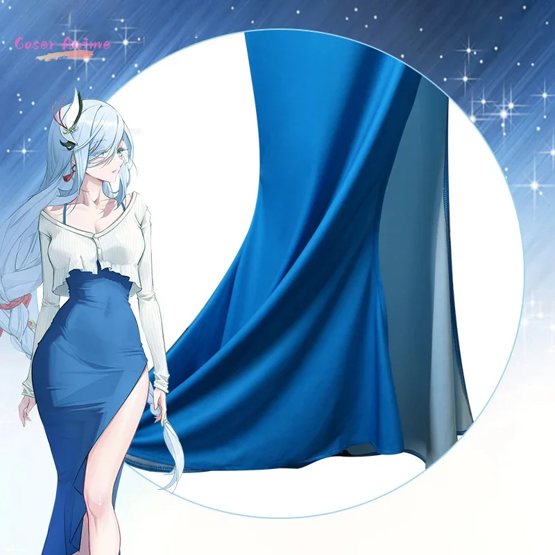 Coser 게임 Genshin Impact Shenhe 코스프레 의상 유니폼 할로윈 카니발 파티 크리스마스 놀이 역할 의류 의류