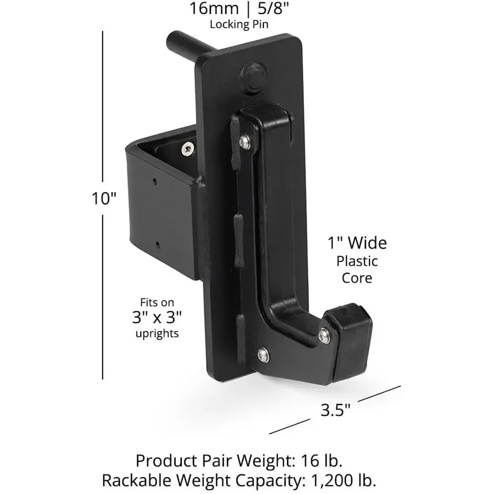 3 x 3 Upright Power Rack with 1200 LB Capacity, J-Hooks, UHMW Liners, Bar Holder or Squat/Bench Press - view 5