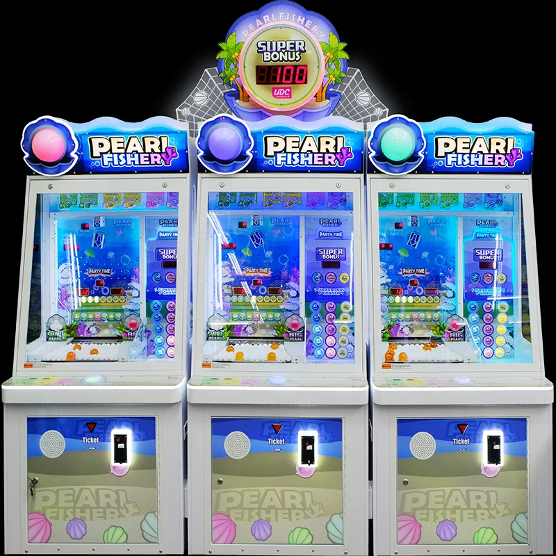 Faça máquinas de jogo operadas por moedas de arcade Pearl Fisher Ball Pusher Ticket Máquina de jogo para centro de jogos