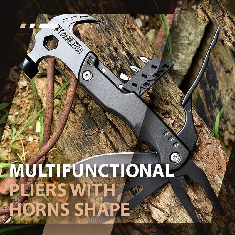 Multifunctional Pliers Multitool Claw Hammer Stainless Steel Tool With Nylon Sheath For Outdoor Survival Camping Hunting Hiking