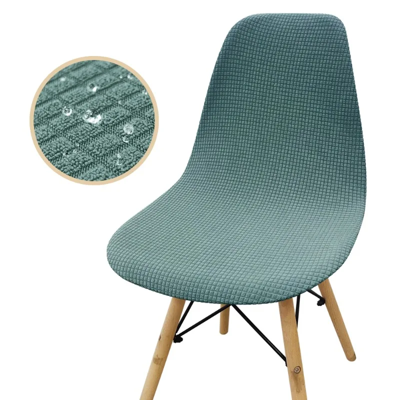 2026 مقاوم للماء الجاكار شل غطاء كرسي تمتد قابل للغسل قصيرة الظهر كرسي يغطي غرفة الطعام مقعد يغطي غرفة المعيشة في الفندق #6