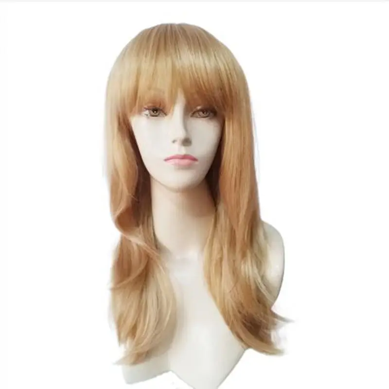

Ladies Wig Long Straight Golden Wig Women's Wig Hair Party Wigs+Wig Cap