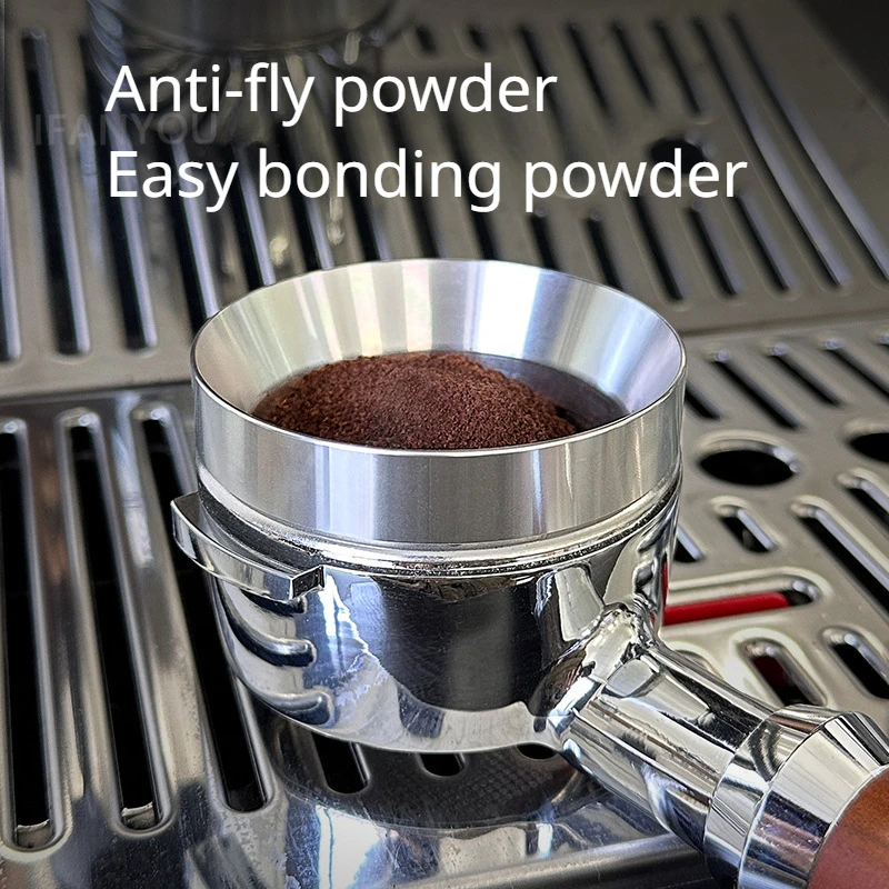 Coffee Dosing Ring Anti-fly Coffee Powder Tamper with Magnet for 51mm 53mm 58mm Bottomless Portafilte Coffeeware Espresso Tools