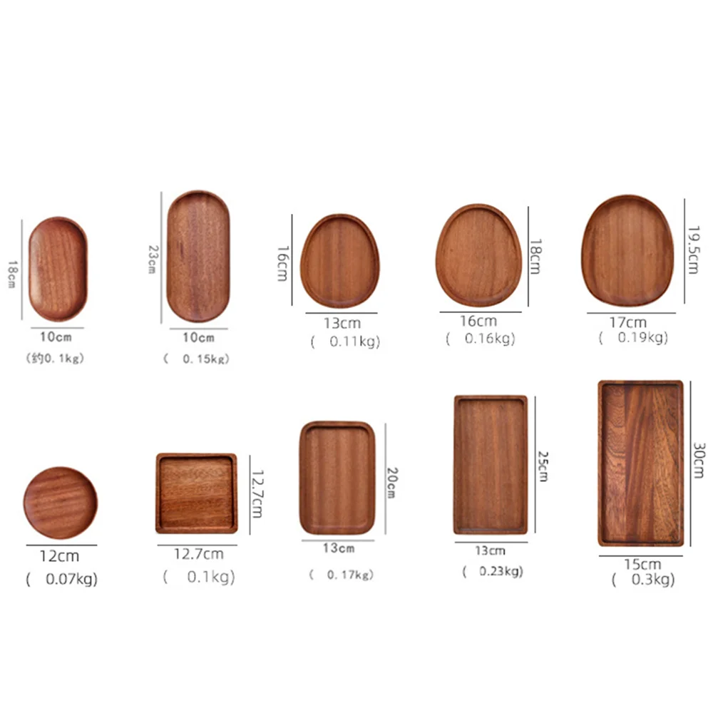 صينية تقديم زخرفية خشبية بيضاوية الشكل، منظم عرض خشبي لأدوات المائدة والوجبات الخفيفة والفواكه #2