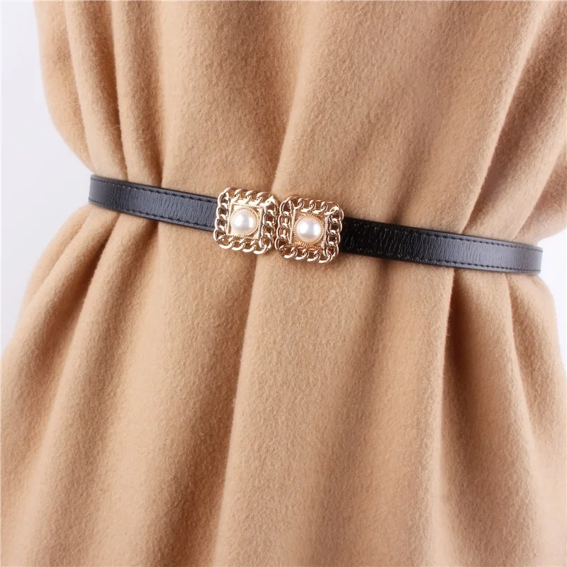 

Элегантный жемчуг с пряжкой, женские регулируемые ремни, тонкие ремни, женское платье для девочек, юбка, декор, пояс, украшение для брюк