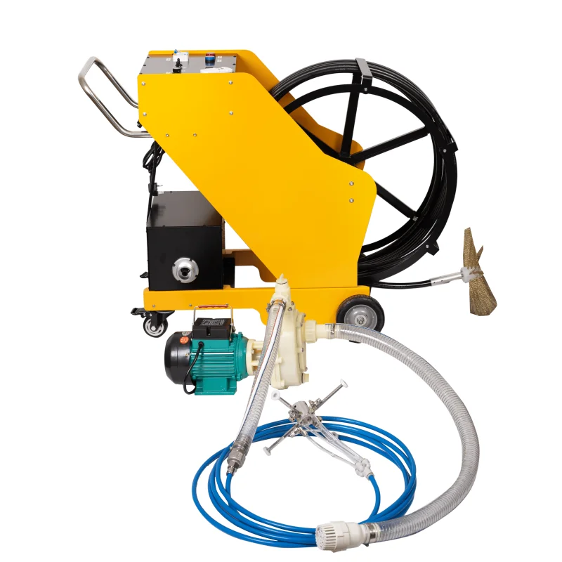 Smart connection to mobile phone grease pipe cleaning equipment