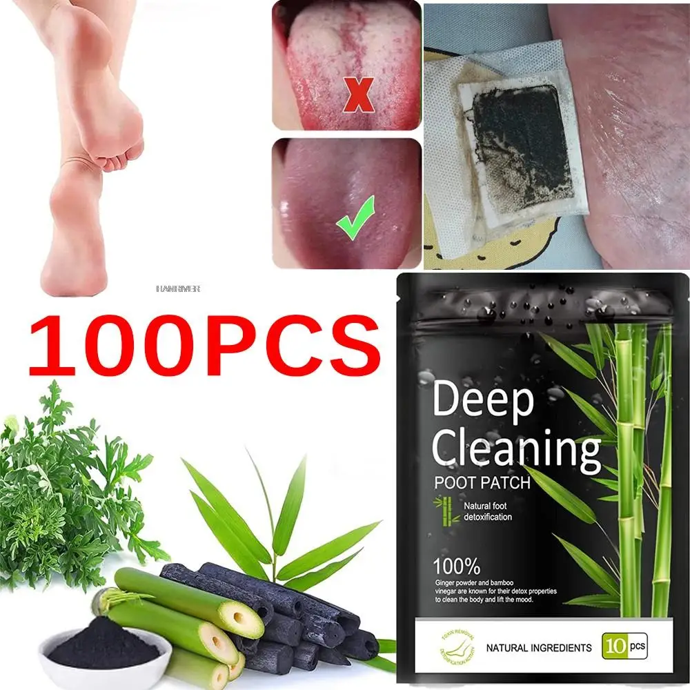 Patchs détox pour les pieds, 10 à 100 pièces, tampons naturels à base de plantes, soulagement du Stress, toxines du corps, détoxification, tampon nettoyant, soins de santé