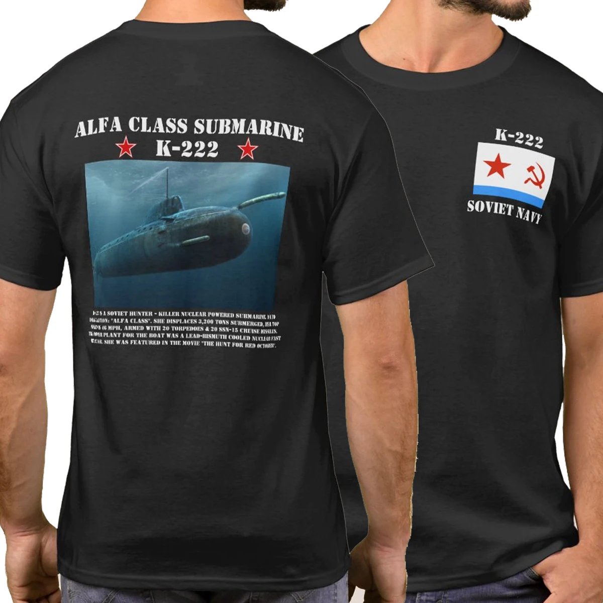 Soviet Naval Alfa Class Hunter - Killer Nuclear Powered Submarine T-Shirt. Summer Cotton Short Sleeve O-Neck Mens T Shirt New