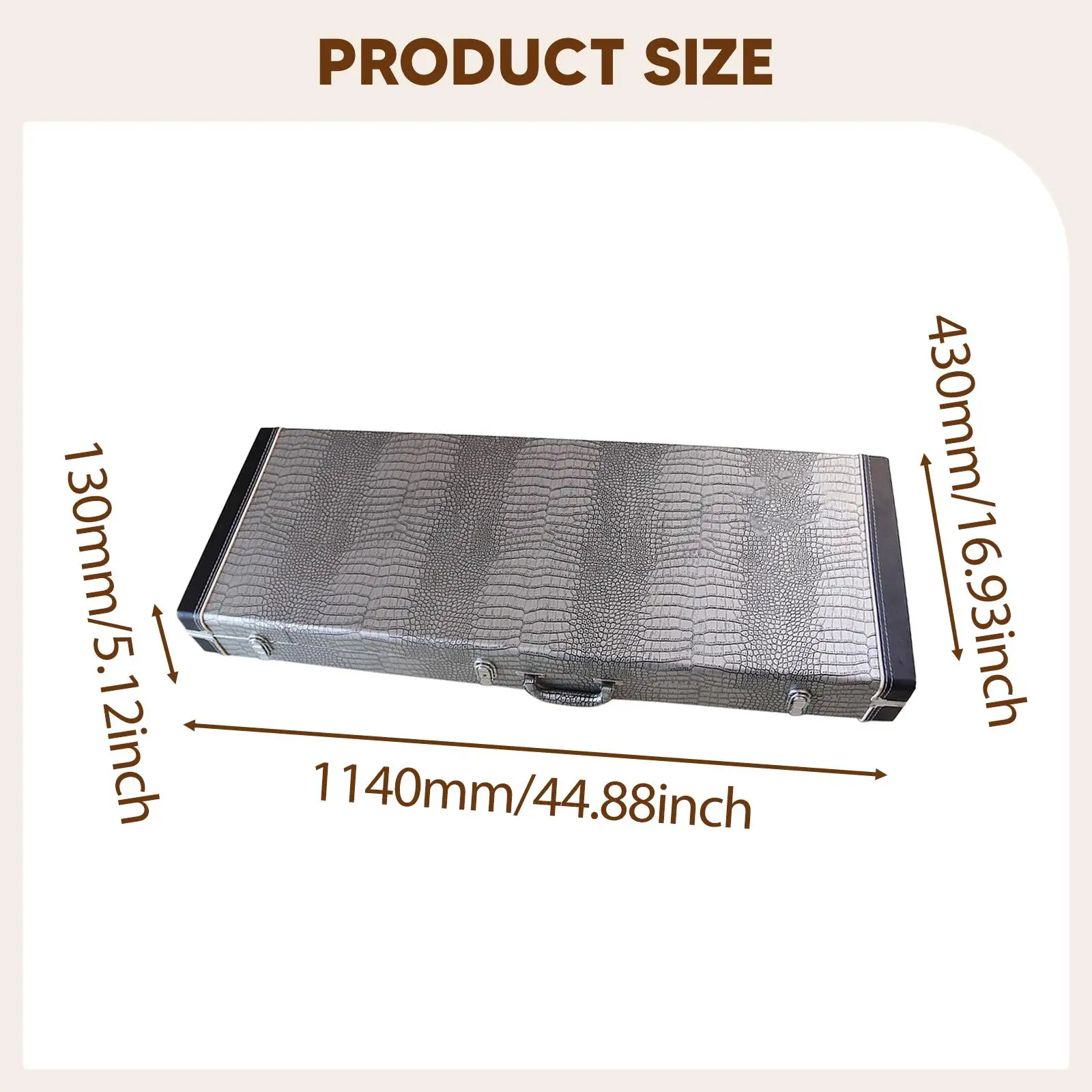 حقيبة جيتار كهربائي بغطاء صلب مقاوم للصدمات والغبار احترافي مع قفل مع مقبض حقيبة حمل للسفر غلاف صلب مربع #6