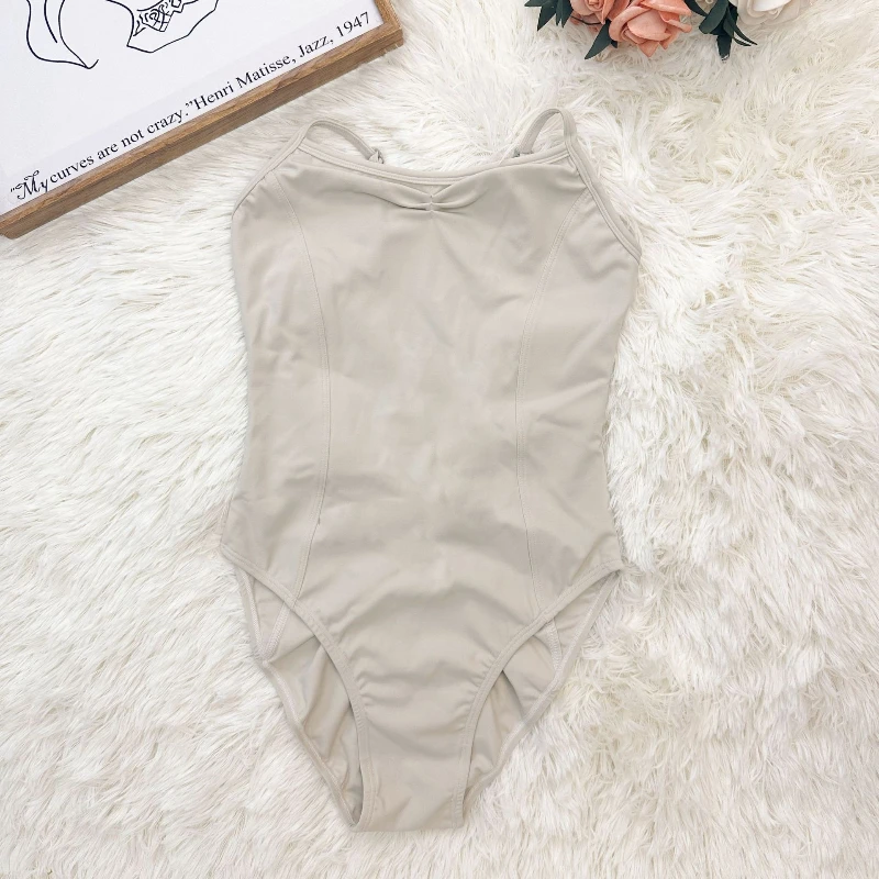 새로운 부드럽고 편안한 발레 레오타드 어린이 피부 친화적인 무용복 스트랩 없는 바디수트 소녀 기본 훈련 레오타드