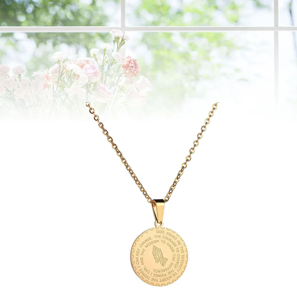 Stainless Steel The Hand Of Prayer Necklace Gold Color Religion Prayer Necklace Jewelry Gift