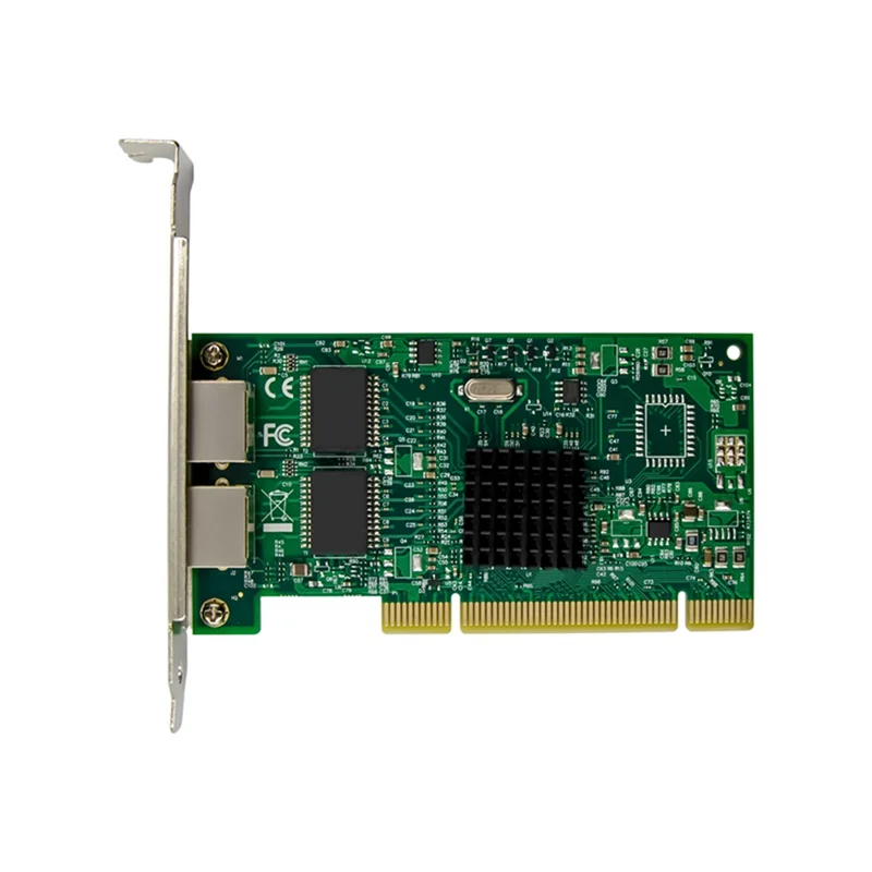 New--1Set 82546EB PRO 1000MT PCI Gigabit Dual-Port Network Card 8492MT Network Card PC+Metal