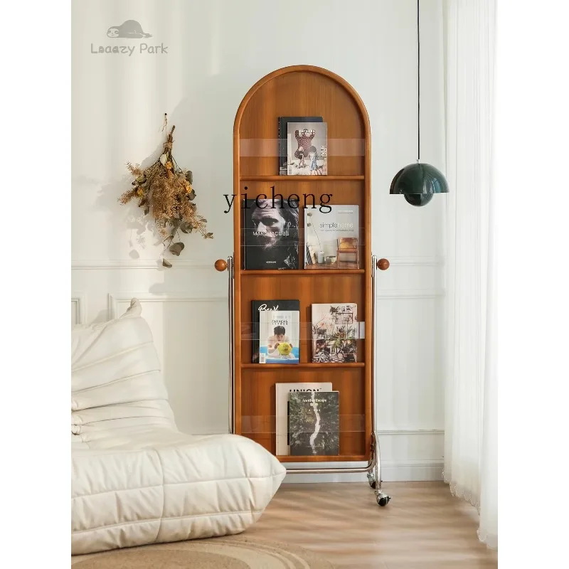 Jz-28  Medieval Gallery Removable Full-length Mirror Bedroom Mirror Full-length Mirror Solid Wood Retro Magazine Rack