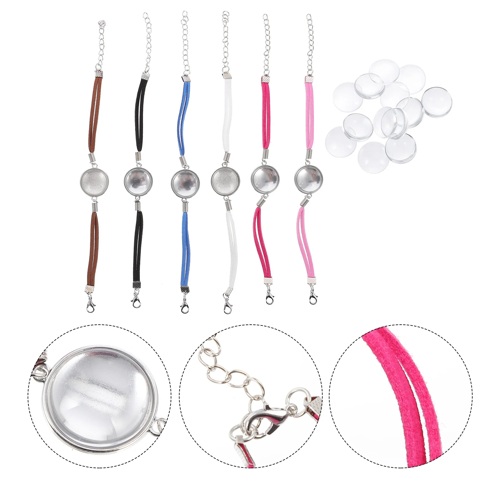 12 مجموعة من إكسسوارات سوار نقل الحرارة قاعدة سوار ذاتية الصنع مع صواني إعداد المجوهرات لمستلزمات صناعة الأحجار الكريمة