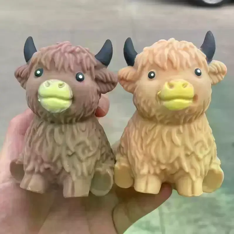 /GJ/Highland Cow Slow Rebound Anxiety Relief Fidget Toy, Toys,Kid Toys,Juegos Para Niños,Cheese Scottish