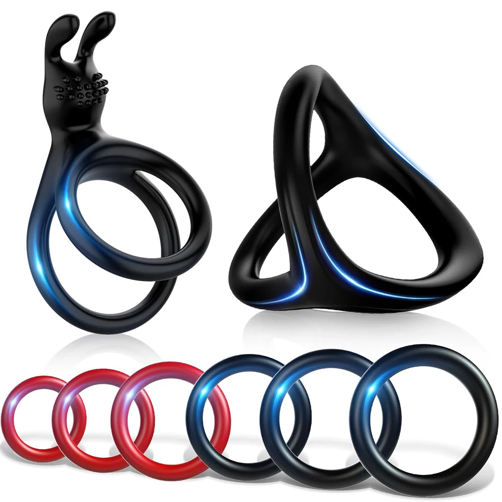 Silicone Penis Ring for Men Delay Ejaculation Ultra Soft Stretchy Cock Ring Penis Enlargers Erection Tool Male Adult Sex Toy