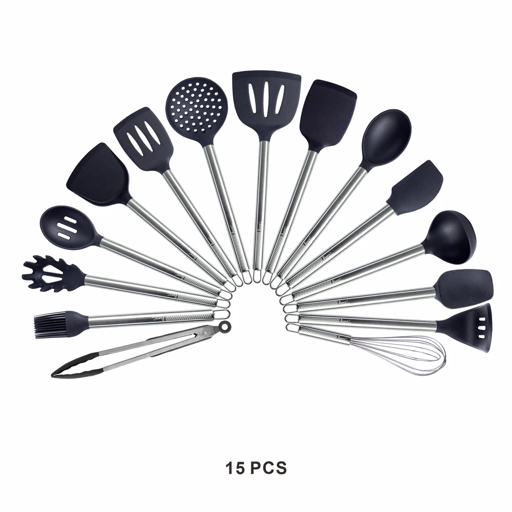 1 Pack Silicone Kitchen Cooking Utensil Soup Spoon Pasta Colander Shovel whisk Spatula Turner Free combination Kitchenware