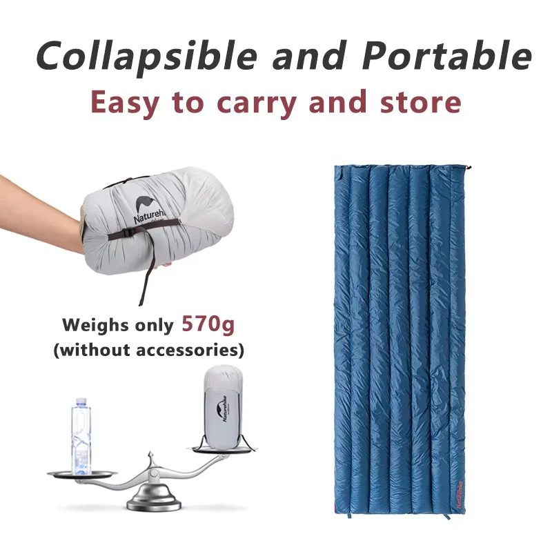 Naturehike CW280 Sleeping Bag Winter Waterproof Goose Down Sleeping Bag Ultralight CW400 Hiking Camping Sleeping Bag