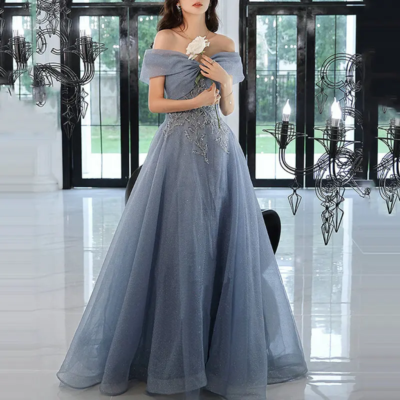 

Customized Appliques Off The Shoulder Prom Dresses Long Luxury 2025 Celebrity Evening Party Gown Plus Size Vestido De Noiva