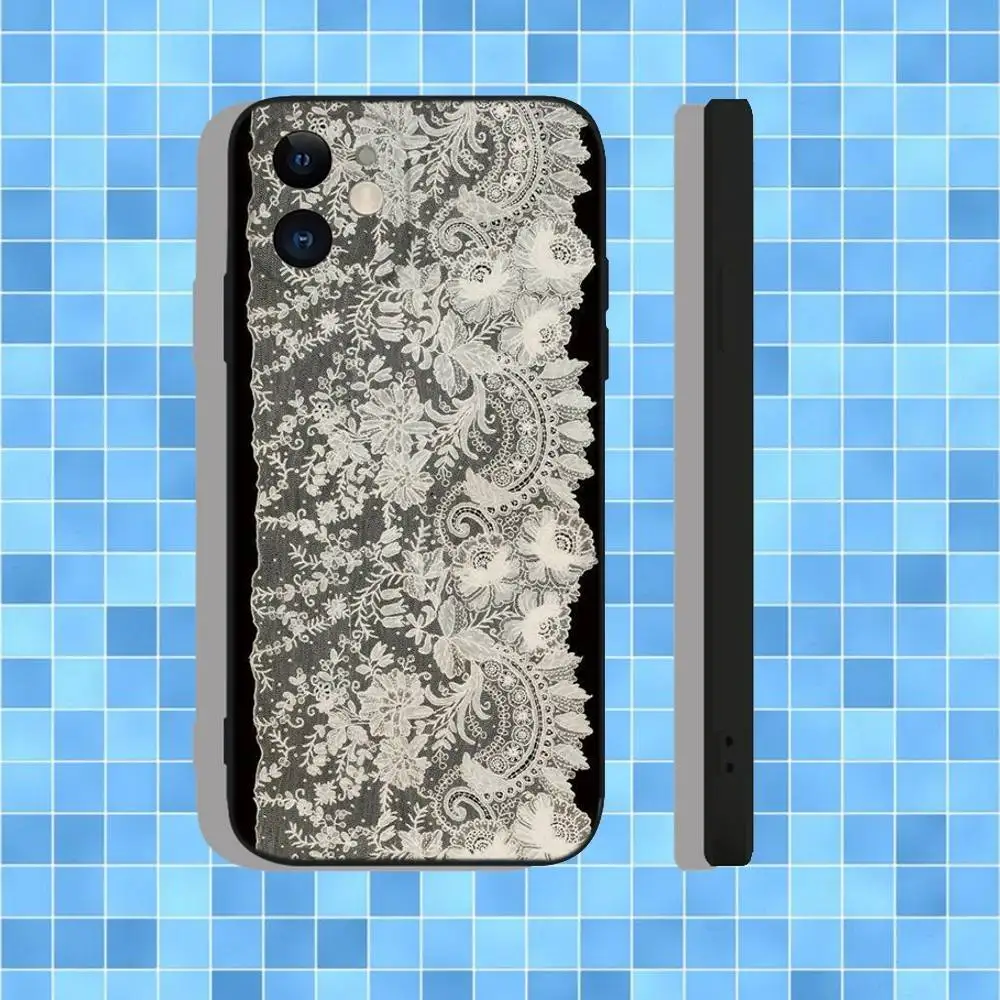 Lace Style Cool Girl Phone Case For iPhone 16,15,14,13,12,11,Pro,Max,Plus,X,XS,XR,SE,8,7,Mini,Soft Silicone Black Case - Image 5