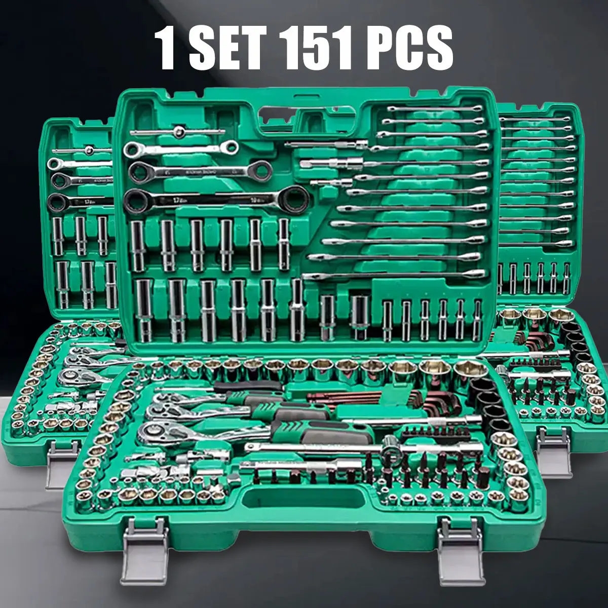 151-Piece Premium Automotive Tool Kit or a wet wipe | Ratchet Torque Wrench Ultra-Portable for Auto/Bike/Motorcycle Repair