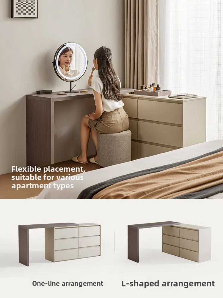 CX minimalist retractable chest dresser integrated corner bedroom home storage makeup table