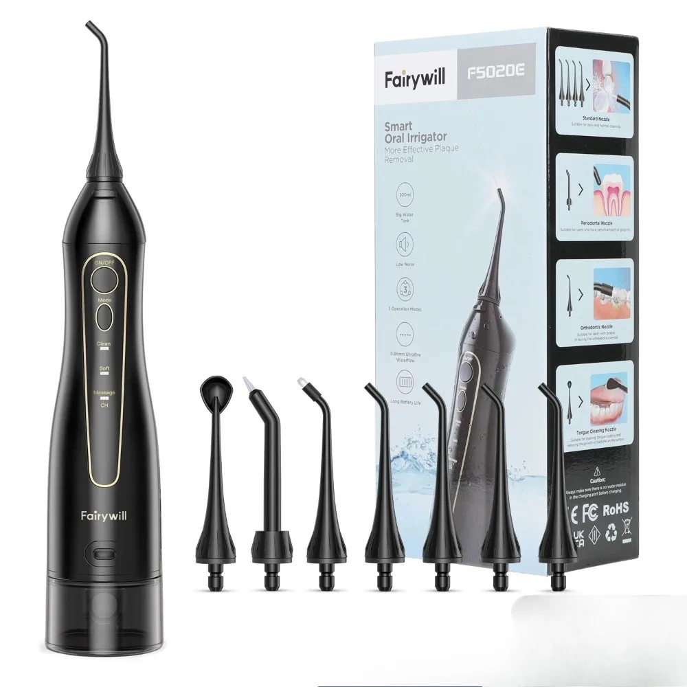 NEW Water Flossers Oral Irrigator Rechargeable Portable Dental 3 Modes Water Tank for Teeth 300ML Oral Waterproof Teeth Cleaner