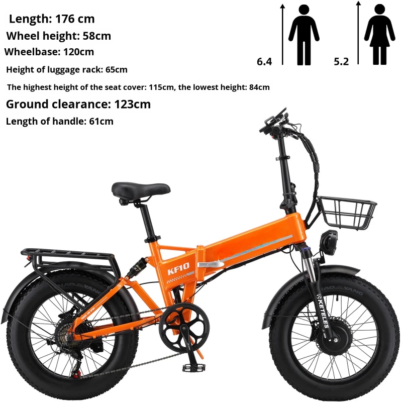 20-Zoll-All-Terrain-E-Bike, versteckte hydraulische Bremse, fetter Reifen, 7-Gang-Aluminium-Klapp-Elektrofahrrad für das Pendeln in der Stadt