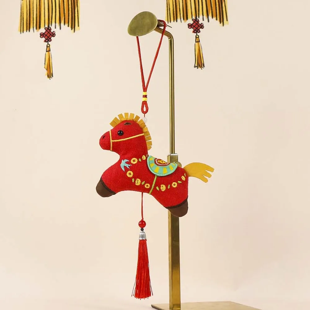 Cute 2026 New Year Pendant Horse Hanging Bag Pendant Red Lucky Spring Festival Decor for Car