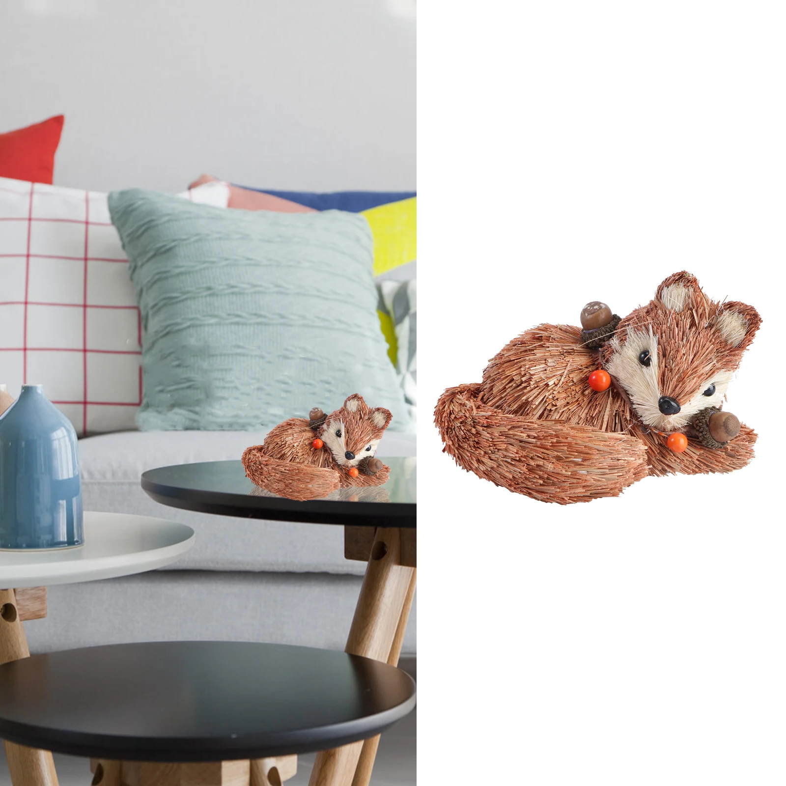 

1pc Grass Woven Lightweight Home Decor For Bedroom Living Room Desktop Easter Decoration Handmade Straw Ornament Animal Decor