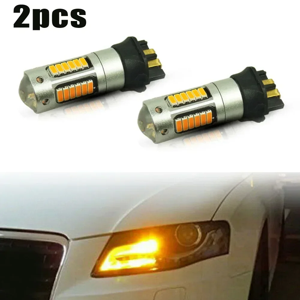 2pcs LED Bulbs Replacement Turn Signal 12V DC 4014-SMD For Light PW24W PWY24W