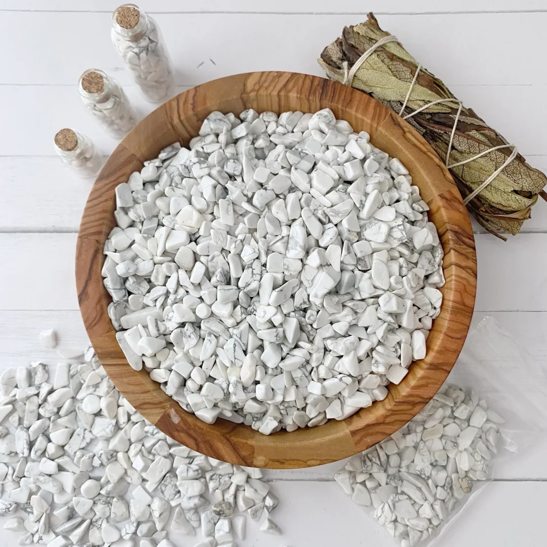 3-12mm Natural Crushed Howlite Crystal Tumbled Chips, Gemstone Chips, Natural White Howlite, Howlite Gemstone Chips