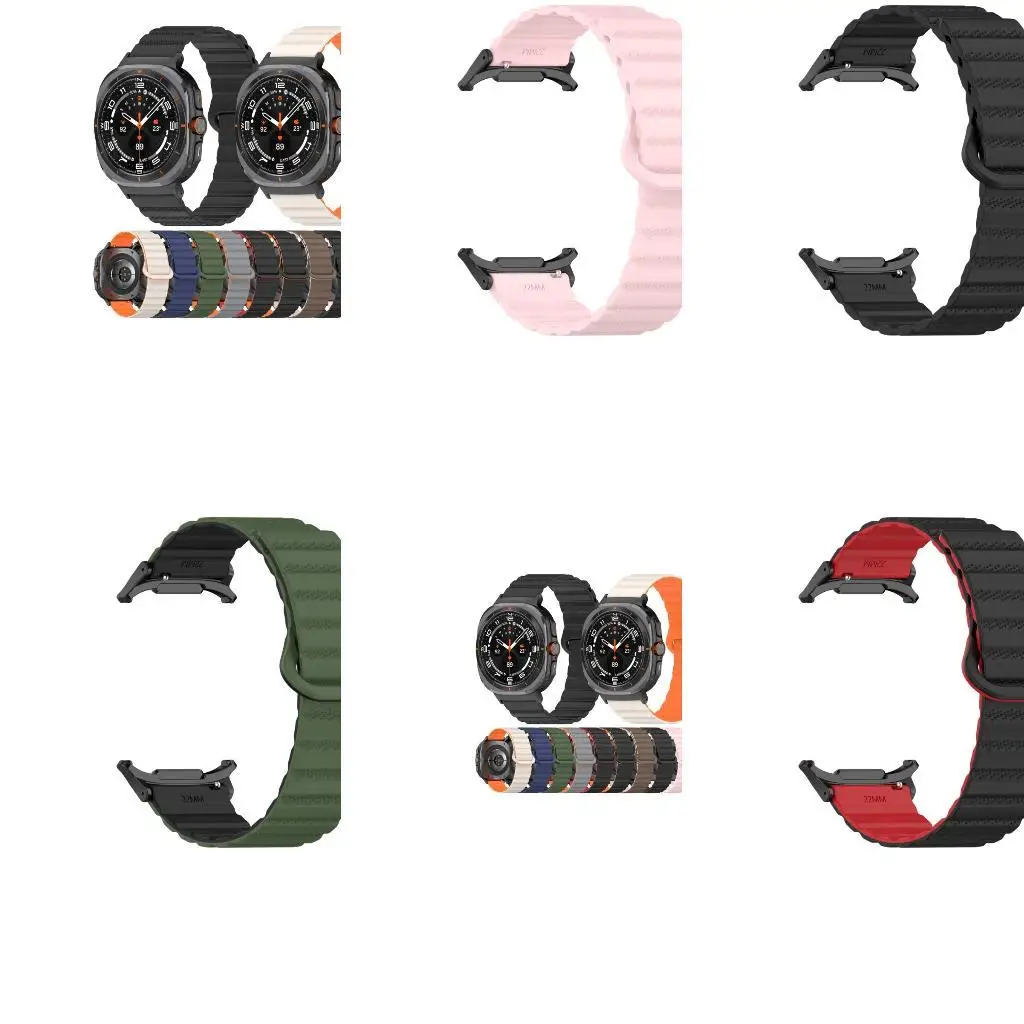 652F 스포츠 워치 밴드 자기 클로저 실리콘 밴드 통기성 땀 저항 스트랩 GWU25 47mm