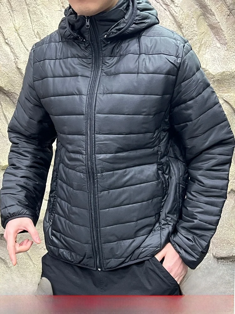 

Lightweight Cotton Jaet for Men with Hood Waterproof Autumn Winter Faionable Stand Fit Long Sve Pure Color Youth Trend