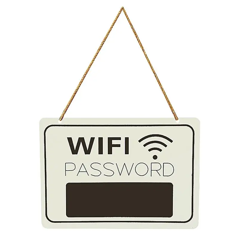 Wooden WiFi Sign Wireless Network Coverage Sign Writable Erasable Board Portable Wooden Sign For Home Business Table Stand