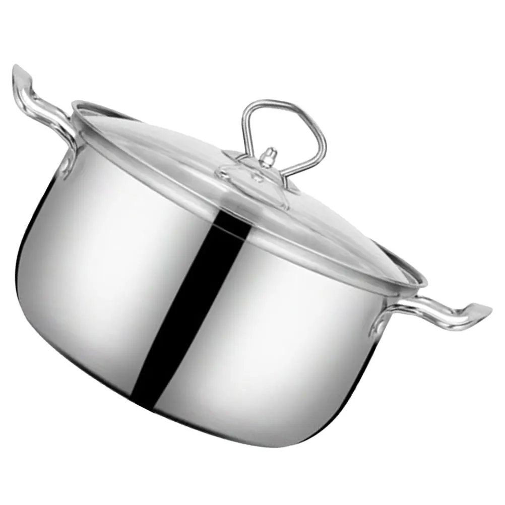 

Induction Cooker Soup Pot 26cm Double Handle Stainless Steel Anti Overflow Non Stick Suitable for Gas Stove Kitchen Pots Stock
