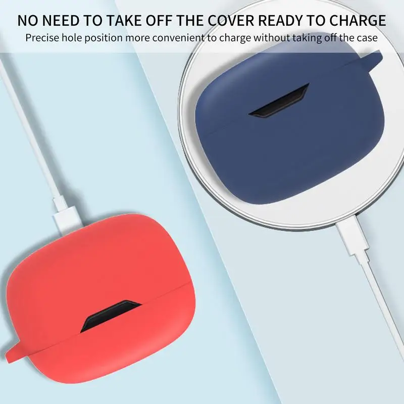 For JBL Wave 200TWS Earphone Case Silicone Wireless Blue tooth Cover ForJBL Wave 200TWS Headphone Case With Carabiner