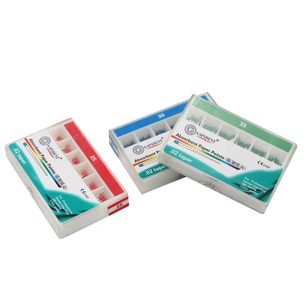 

5 Boxes Dental Absorbent Paper Points PP 02/04/06 Taper #15-40 Cotton Paper Fiber Tips Root Canal Endo Absorbing Poles Meterials