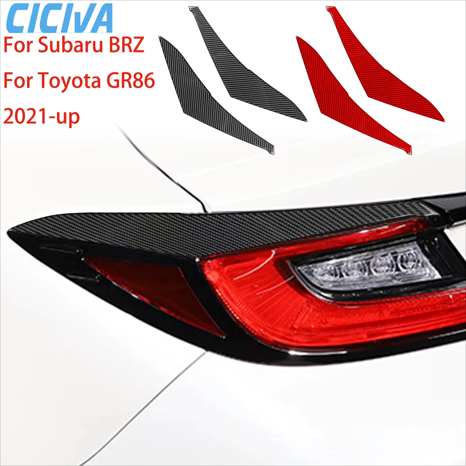 

For Subaru BRZ For Toyota GR86 2021-2024 Carbon Fiber Rear Headlight Lamp Brow Eyebrow External Cover Stickers Car Accessories