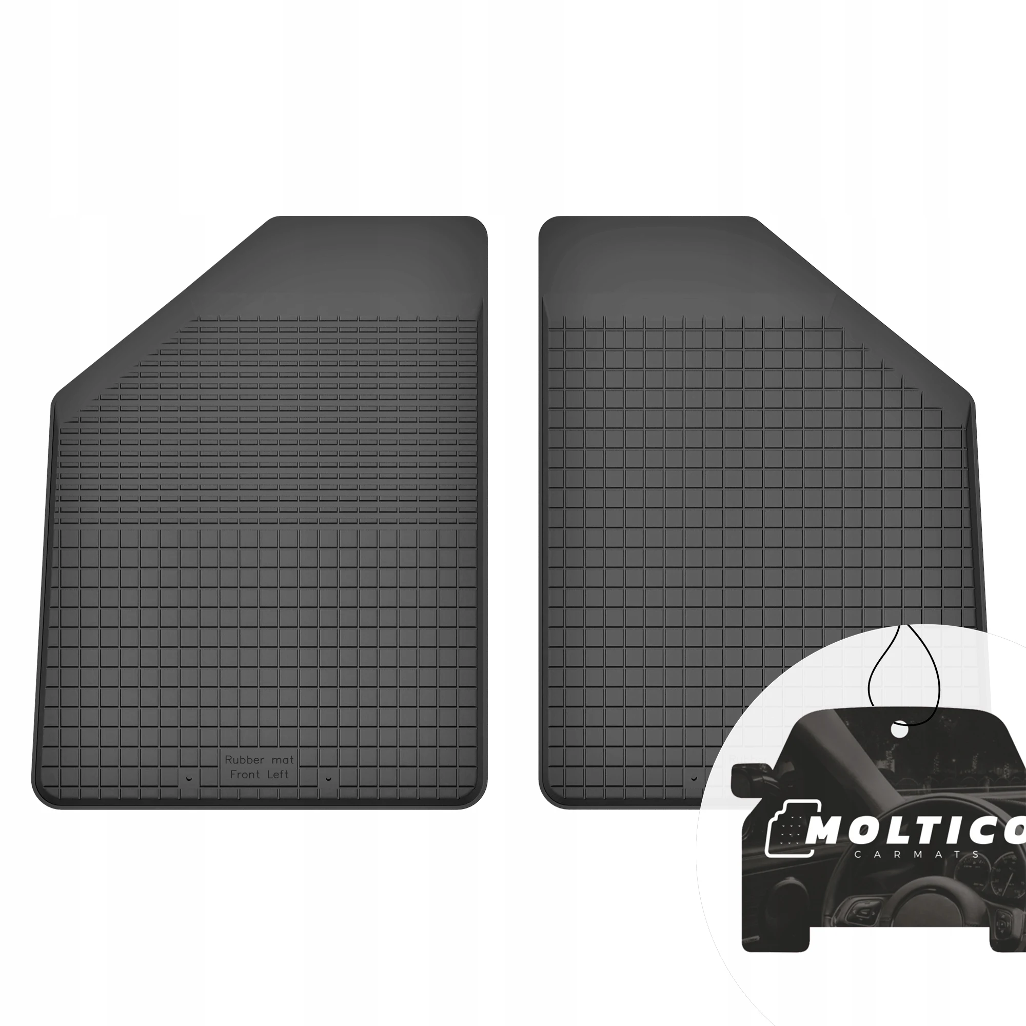 Vloermatten voor, rubberen, geschikt voor Ford Fiesta Mk5 1999-2002 met Rant