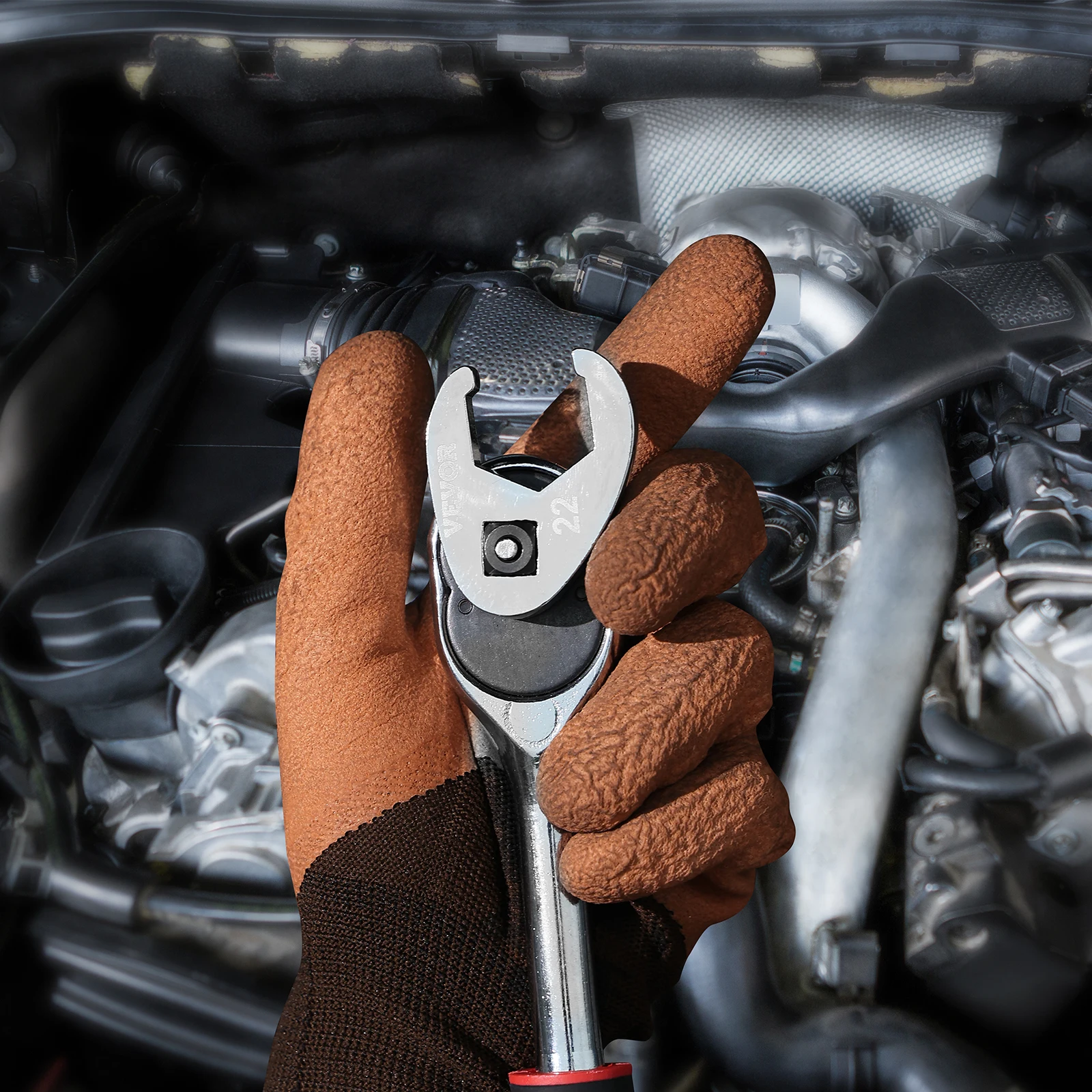 

Drive Crowfoot Wrench Set With 2 Extension Bars, 24-Piece Crows Foot Wrench Set, SAE -1inch And Metric 10-22 Mm, CR-MO Steel