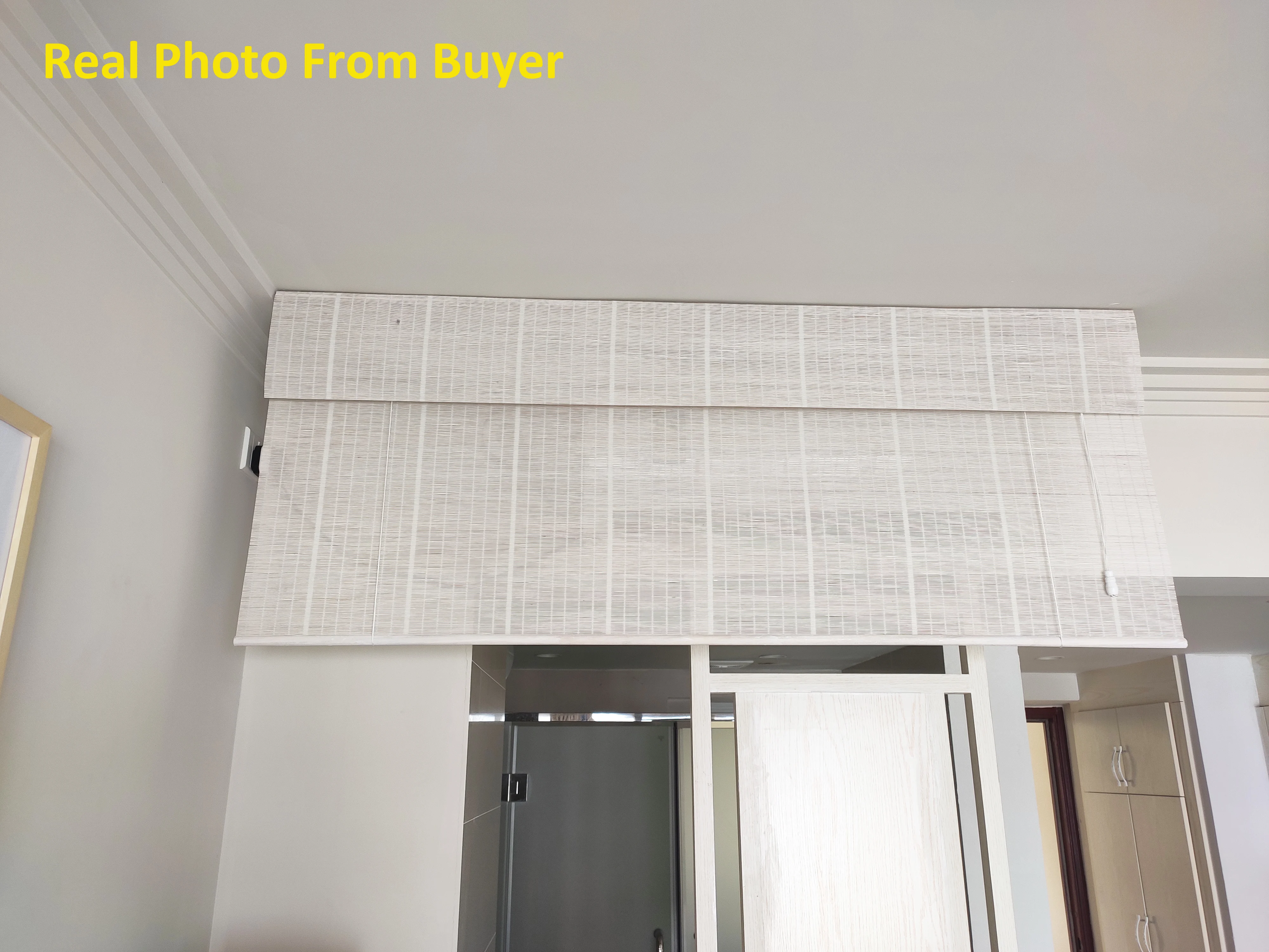 Fashion White Color Bamboo Roller Blinds for Window Blackout, Printed Curtain Shutter, Vintage Porch, Living Room, Bedroom