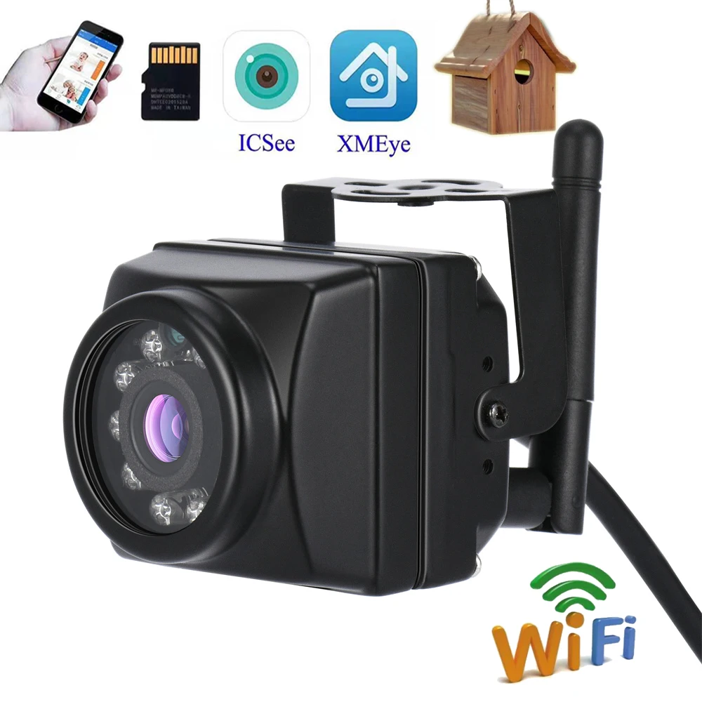 Mini 5MP Outdoor WiFi IP Camera Bird Cage Security CCTV 32g Video Surveillance H.265 NVR Wireless Motion Detect ICsee Xmeye App