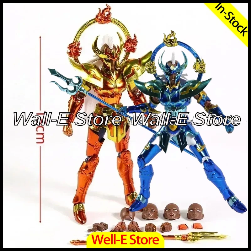 En stock: Figura de acción coleccionable Saint Seiya Cloth Myth EX Metal Cloth, modelo JM de Chrysaor Krishna, 15.ª Edición Azul Marina